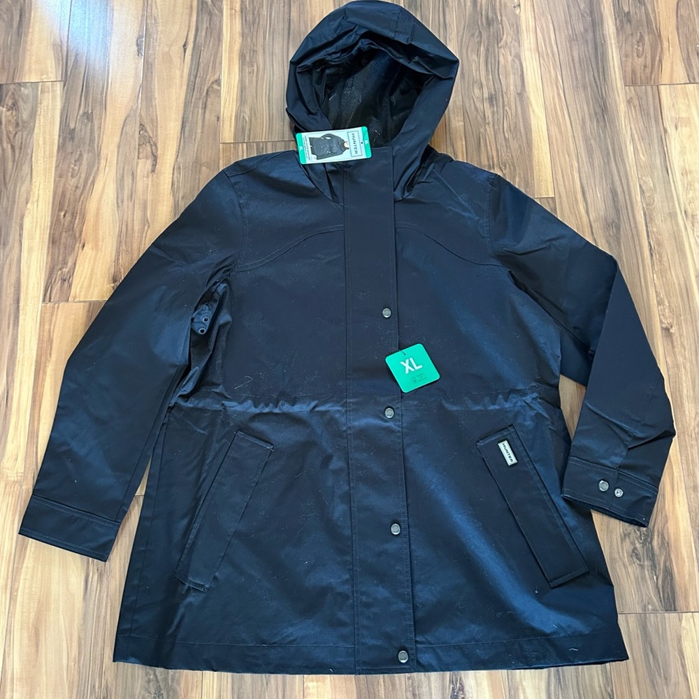 Hunter Women’s Black Hooded Water Resistant Jacket, Size XL, New